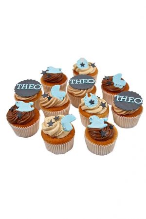 Boys babyshower christening cupcakes