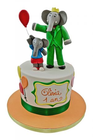 Babar the elephant birthday cake