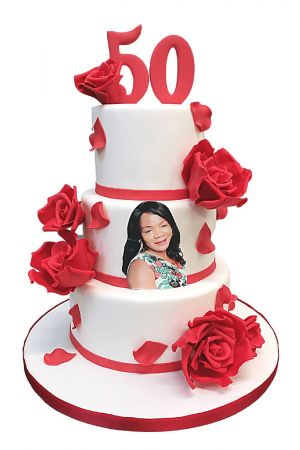 Red Roses birthday cake