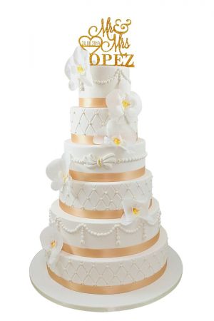 Orchid princess wedding cake