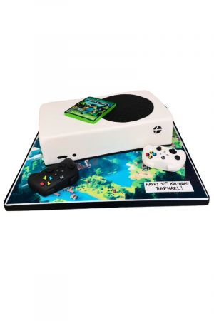 Xbox and Minecraft birthday cake