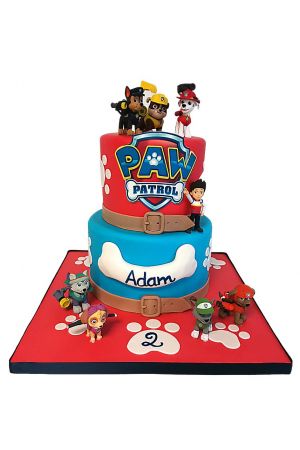 Paw Patrol gelaagde verjaardagstaart