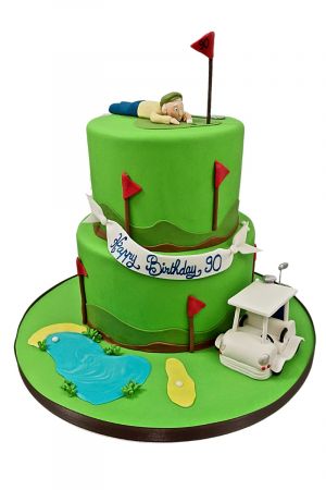 Golf theme birthday cake