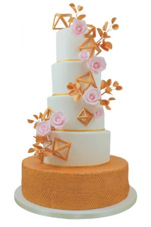 Rose gold wedding cake