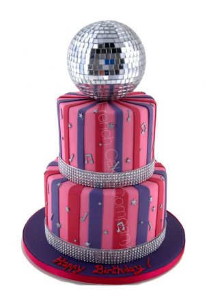 Gateau D Anniversaire Disco Et Boule A Facettes Pour Fete Pailletee