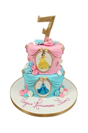 2 tier princess birthday cake