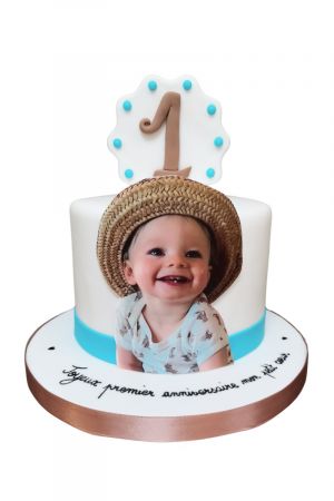 Birthday cake with printed photo