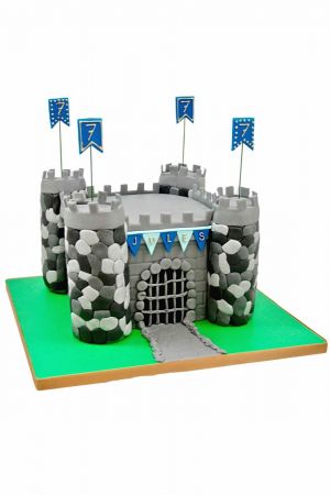Middeleeuws kasteel verjaardagstaart 