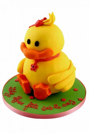 Yellow duck birthday cake