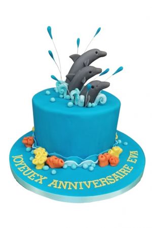 Gâteau d'anniversaire dauphins