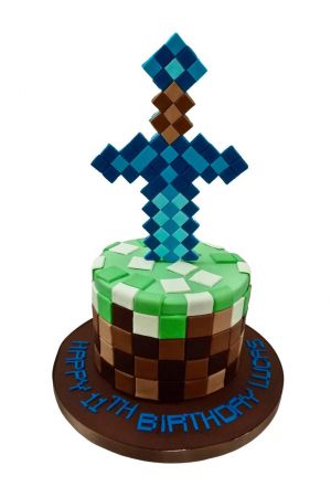 Minecraft zwaard taart
