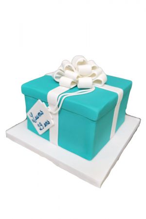 Gâteau cadeau  thème Tiffany