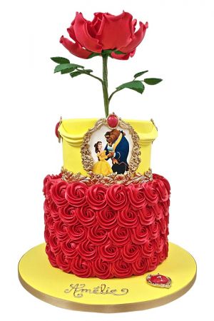 Amazon.com: DecoSet® Disney Princess Belle Beautiful As A Rose Cake Topper,  2-Piece Decorations Set with Belle Figurine and Golden Tiara with Spinning  Jewel, Beauty and the Beast Cake Decoration : Grocery &