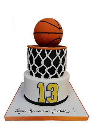 Basketball Cake Tutorial {Easy Round Layer Cake with M&M Candies}