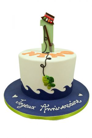Fishing and Hunting Theme Cake, Fondant Toppers, Hunting, Fishing