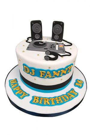 Musical Cake with Edible Microphone and Notes - B0487 – Circo's Pastry Shop