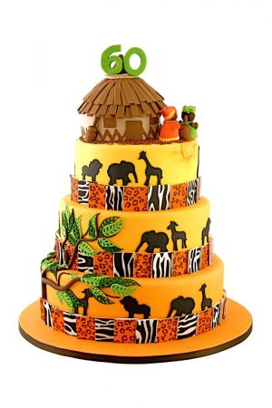 Africa theme birthday cake
