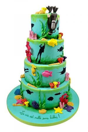 Diving birthday cake