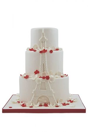 Paris theme wedding cake
