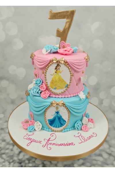 2 Tier Princess Birthday Cake