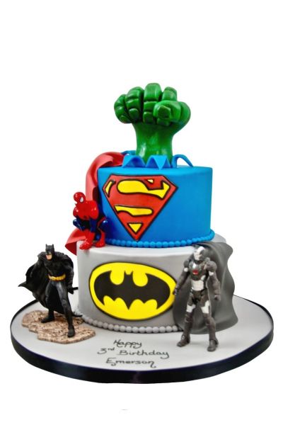 Marvel Hero Tiered Cake