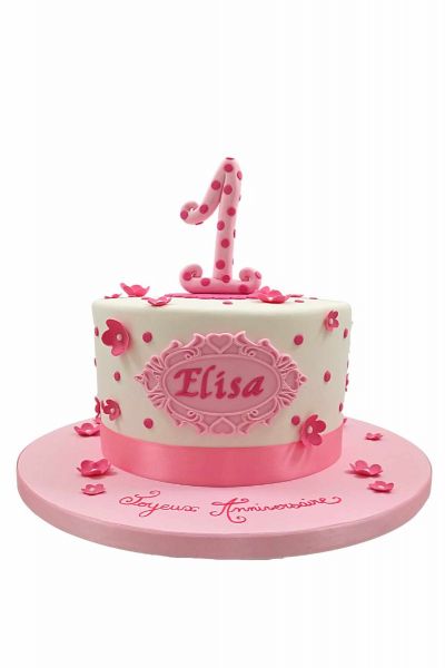 Un gâteau tout en douceur pour le 1er anniversaire de votre fille à  commander en ligne