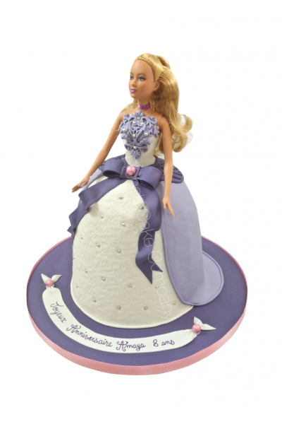 Order Online Barbie Doll Purple Birthday Cake On Children's Birthday, Quick Delivery