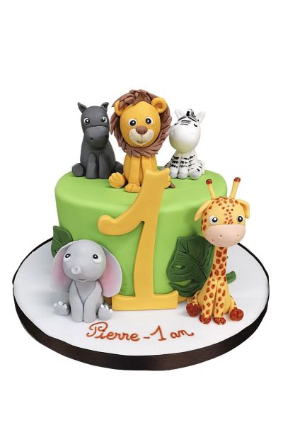 Des adorables et délicieux gâteaux d'anniversaire animaux de la jungle pour  l'anniversaire de votre bébé