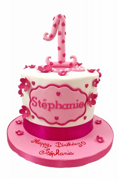 Baby girl 1st birthday cake