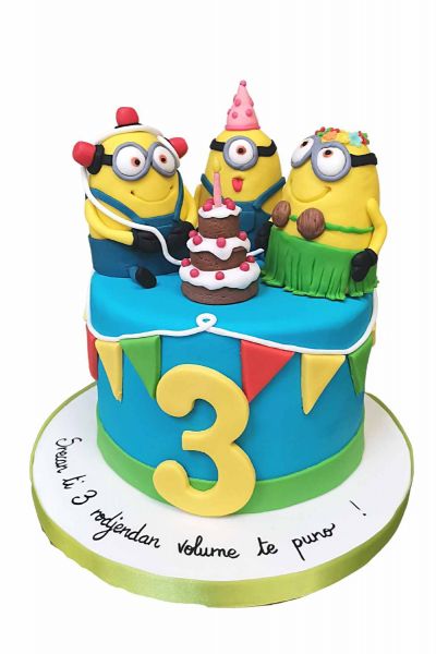 Minion Theme Cake, minion birthday cake with name