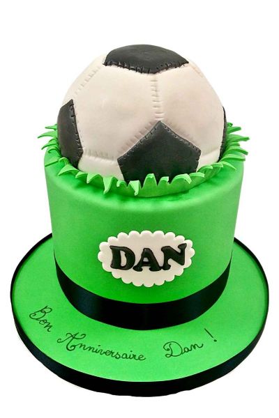 Two Tier Football Drip Cake - Supreme Bakery