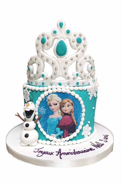 3 Tier Pink And White Fondant Disney Frozen Birthday Cake - CakeCentral.com