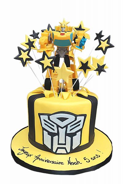 Making a single tier Transformers' Bumblebee head cake / Transformers theme  cake @ArtCakes - YouTube