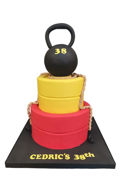 Gym theme cake done for a gym freak! 🏋🏻‍♀️💪🏻💛 For orders DM/WA on  9596606333. #gymthemecake #gymtheme #fitnessfreak... | Instagram